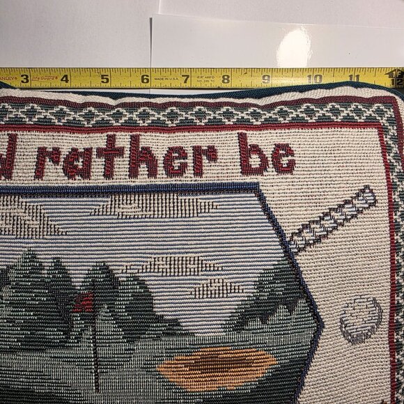 Golf Tapestry Accent Pillow  "Id Rather Be Golfing" decorative gift sport - Picture 3 of 4